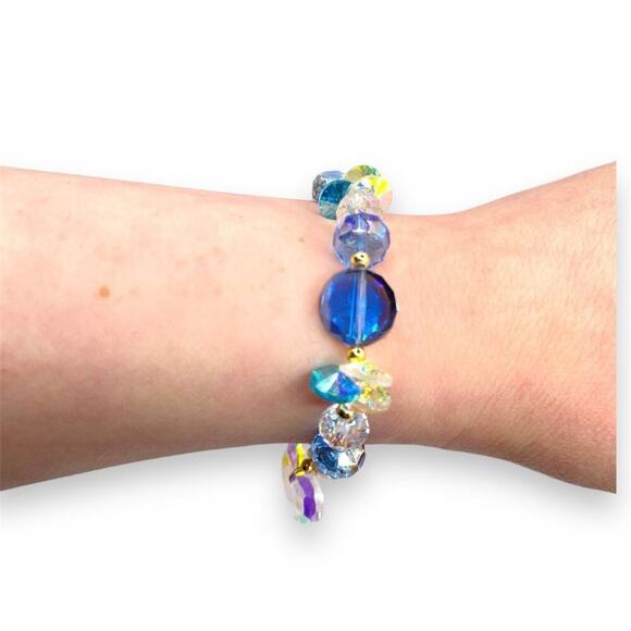 Blue Swarovski Beaded Bracelet - Picture 5 of 9